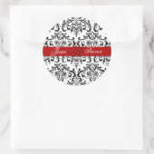 PixDezines Monogram Rossi Damask, DIY Farbe Runder Aufkleber (Tasche)