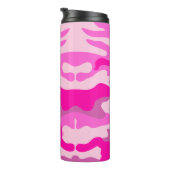 PixDezines Monogram Sassy Pink Camouflage Thermosbecher (Nach rechts gedreht)