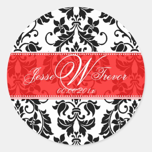 PixDezines Monogram Tanza Damask, DIY-Hintergrund Runder Aufkleber (Vorderseite)