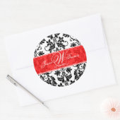 PixDezines Monogram Tanza Damask, DIY-Hintergrund Runder Aufkleber (Umschlag)