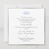 PixDezines Monogram Vielen Dank Baby Blue Heart Einladung (Rückseite)