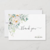 PixDezines Monogram Wasserfarbenpeonies Anemone Dankeskarte (Vorderseite)