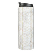 PixDezines MONOGRAM WHITE MARBLE+HONEYCOMB Thermosbecher (Nach rechts gedreht)