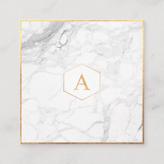 PixDezines MONOGRAM WISHING GUT/MARBLE+GOLD Begleitkarte (Vorderseite)