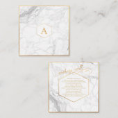 PixDezines MONOGRAM WISHING GUT/MARBLE+GOLD Begleitkarte (Vorne/Hinten)