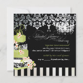 PixDezines Monogramm Braut, grüner Teekuchen Einladung (Rückseite)