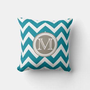 PixDezines Monogramm DIY-Farb-/Chevron-Muster Kissen