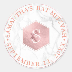 PixDezines Monogramm falsche Rose Honigwaben Mitzw Runder Aufkleber