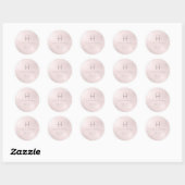 PixDezines Monogramm-Imitate Blush Foil Runder Aufkleber (Blatt)