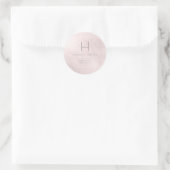 PixDezines Monogramm-Imitate Blush Foil Runder Aufkleber (Tasche)