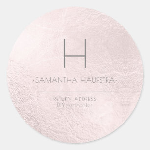PixDezines Monogramm-Imitate Blush Foil Runder Aufkleber