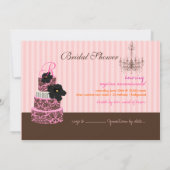 PixDezines Monogramm Kuchen, Brautparty Einladung (Rückseite)