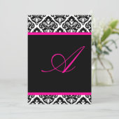 PixDezines Monogramm Olivia Damask/ DIY color+Schr Einladung (Stehend Vorderseite)