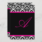 PixDezines Monogramm Olivia Damask/ DIY color+Schr Einladung (Vorne/Hinten)