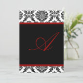 PixDezines Monogramm Rosette-Damast/DIY-Farbe+Schr Einladung (Stehend Vorderseite)