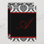 PixDezines Monogramm Rosette-Damast/DIY-Farbe+Schr Einladung (Vorne/Hinten)