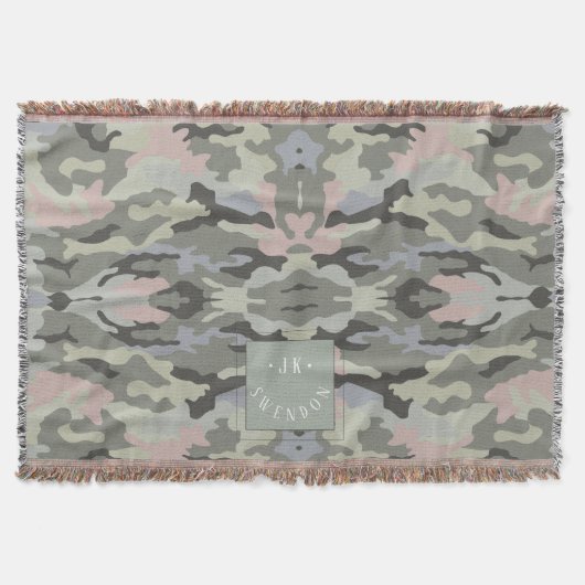 PixDezines Monogramm Tarnmuster Militär Decke (Vorderseite)