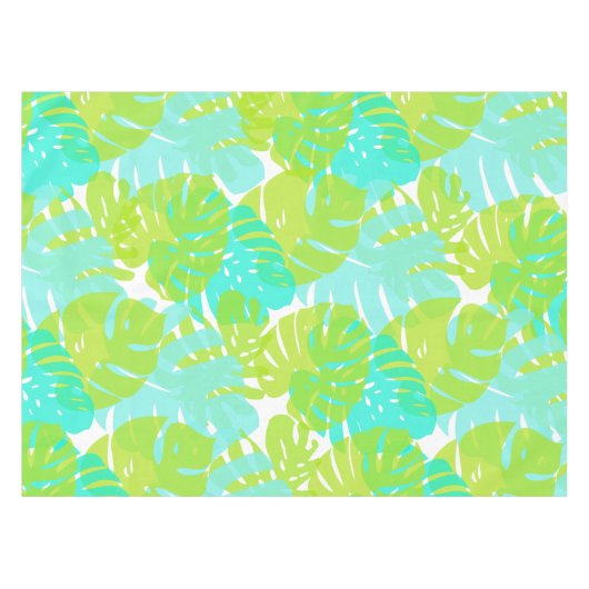 PixDezines Monstera/Aqua/Limon/DIY Hintergrundfarb Tischdecke (Vorderseite (Horizontal))
