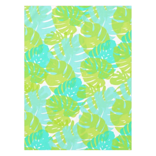 PixDezines Monstera/Aqua/Limon/DIY Hintergrundfarb Tischdecke (Vorderseite)