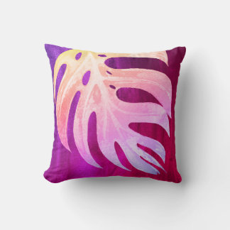 PixDezines MONSTERA BLÄTTER OMBRE WATERCOLOR Kissen