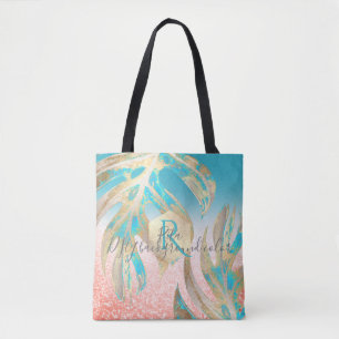 PixDezines Monstera   Irisierendes Gold   DIY-Farb Tasche