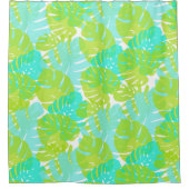 PixDezines Monstera/Limon/Aqua/DIY Hintergrund Duschvorhang (Vorderseite)