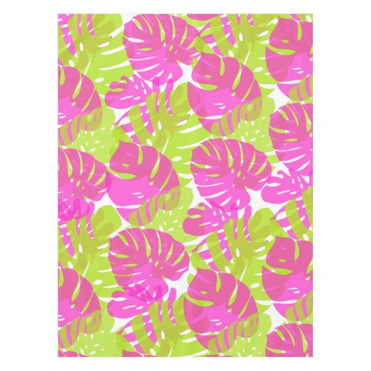 PixDezines Monstera/Neon Pink/Limon/DIY Hintergrun Tischdecke (Vorderseite)