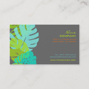 PixDezines Monstera, retro tropisches Blattwerk Visitenkarte