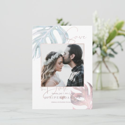 PixDezines MONSTERA SAVE THE DATE (Stehend Vorderseite)