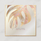 PixDezines MONSTERA, TRI-FARBE IMITATS FOIL Quadratische Visitenkarte (Vorderseite)