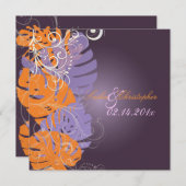 PixDezines Monstera, Tropenfolien + Wirbel Einladung (Vorne/Hinten)