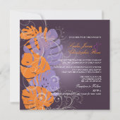 PixDezines Monstera, Tropenfolien + Wirbel Einladung (Rückseite)