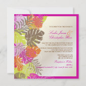 PixDezines Monstera, tropische Blätter+Wirbel Einladung (Rückseite)