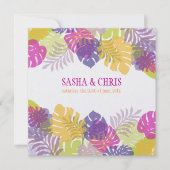 PixDezines Monstera, tropische Blattfarben Einladung (Vorderseite)