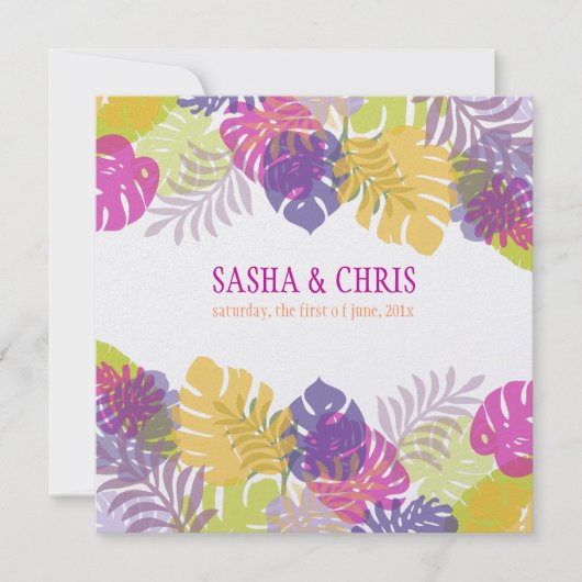 PixDezines Monstera, tropische Blattfarben Einladung (Vorderseite)