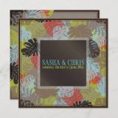 PixDezines Monstera, tropische Blattfarben Einladung (Vorne/Hinten)