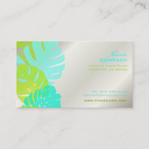 PixDezines Monstera, tropisches Retro-Blattwerk Visitenkarte