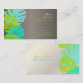 PixDezines Monstera, tropisches Retro-Blattwerk Visitenkarte (Vorne/Hinten)