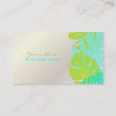 PixDezines Monstera, tropisches Retro-Blattwerk Visitenkarte (Rückseite)