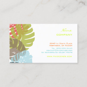 PixDezines Monstera, tropisches Retro-Blattwerk Visitenkarte