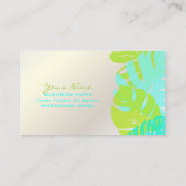 PixDezines monstera, tropisches Retro-Blattwerk Visitenkarte (Rückseite)