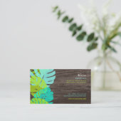 PixDezines monstera, tropisches Retro-Blattwerk Visitenkarte (Stehend Vorderseite)