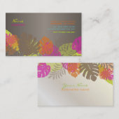 PixDezines Monstera, tropisches Retro-Blattwerk Visitenkarte (Vorne/Hinten)