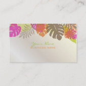 PixDezines Monstera, tropisches Retro-Blattwerk Visitenkarte (Rückseite)