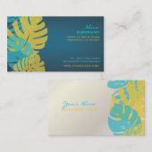 PixDezines Monstera, tropisches Retro-Blattwerk Visitenkarte (Vorne/Hinten)