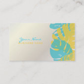 PixDezines Monstera, tropisches Retro-Blattwerk Visitenkarte (Rückseite)