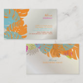 PixDezines Monstera, tropisches Retro-Blattwerk Visitenkarte (Vorne/Hinten)