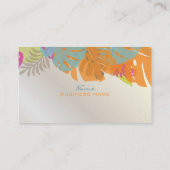 PixDezines Monstera, tropisches Retro-Blattwerk Visitenkarte (Rückseite)