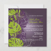 PixDezines MONSTERA+WIRBEL LILA+GRÜNE Einladung (Rückseite)