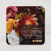 PixDezines Moody Botanical Flowers Ranunculus Quadratische Visitenkarte (Rückseite)